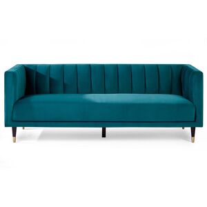 Fairmont Park Wylo 205Cm Velvet Square Arm Sofa Blue 75cm H X 205cm W X 86cm D Fairmont Park Wylo 205Cm Velvet Square Arm Sofa Blue 75cm H X 205cm W X 86cm D