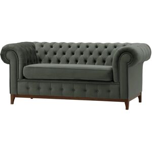 Marlow Home Co. Fritch 3 Seater Chesterfield Sofa Graphite/Walnut 78cm H x 190cm W x 92cm D Marlow Home Co. Fritch 3 Seater Chesterfield Sofa Graphite/Walnut 78cm H x 190cm W x 92cm D