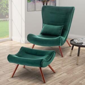 Fairmont Park Bertita Lounge Chair and Footstool Emerald Green 94cm H X 76cm W X 96cm D Fairmont Park Bertita Lounge Chair and Footstool Emerald Green 94cm H X 76cm W X 96cm D