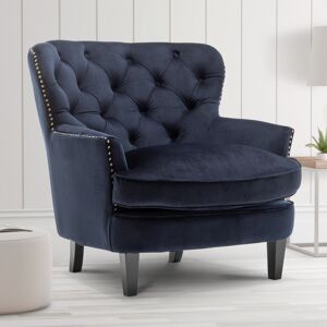 Etta Avenue Higgenbotham Velvet Wingback Accent Chair with Button-Tufted Back and Nailhead Trim Navy Blue 86cm H X 88cm W X 91cm D Etta Avenue Higgenbotham Velvet Wingback Accent Chair with Button-Tufted Back and Nailhead Trim Navy Blue 86cm H X 88cm W X 91cm D