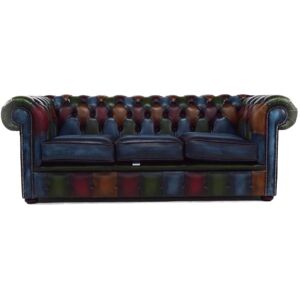 Rosalind Wheeler Ahmira 3 Seat Chesterfield Sofa Italian Leather Antique Patchwork 75cm H X 200cm W X 90cm D Rosalind Wheeler Ahmira 3 Seat Chesterfield Sofa Italian Leather Antique Patchwork 75cm H X 200cm W X 90cm D