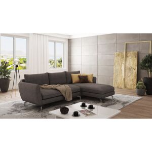 Zipcode Design Modern L-Shape Corner Sofa Sharece with Silver Metal Legs Brown - Khaki 87cm H X 261cm W X 167cm D Zipcode Design Modern L-Shape Corner Sofa Sharece with Silver Metal Legs Brown - Khaki 87cm H X 261cm W X 167cm D