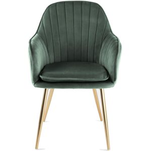 Canora Grey Pugliese Velvet Armchair Gold/Dark Green 83.5cm H X 55cm W X 44cm D Canora Grey Pugliese Velvet Armchair Gold/Dark Green 83.5cm H X 55cm W X 44cm D