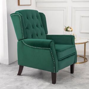 Rosdorf Park Russell Recliner Armchair With Tufted Button In Blue Green 100cm H X 70cm W X 87cm D Rosdorf Park Russell Recliner Armchair With Tufted Button In Blue Green 100cm H X 70cm W X 87cm D