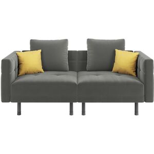 Fairmont Park 2-Seater Sofa Bed Adrial In Velvet Grey 72cm H X 171cm W X 80cm D Fairmont Park 2-Seater Sofa Bed Adrial In Velvet Grey 72cm H X 171cm W X 80cm D