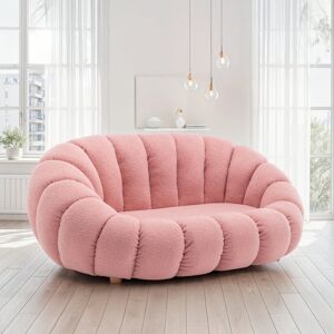 Fairmont Park Evins 2 Seater Teddy Boucle Loveseat Pink 63cm H X 149cm W X 99cm D Fairmont Park Evins 2 Seater Teddy Boucle Loveseat Pink 63cm H X 149cm W X 99cm D