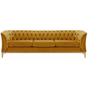 Lark Manor Burnham Velvet 3 Seater Sofa Yellow 74cm H X 248cm W X 80cm D Lark Manor Burnham Velvet 3 Seater Sofa Yellow 74cm H X 248cm W X 80cm D