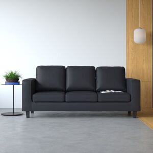 Wade Logan Absarokee 3 Seater Sofa Faux Leather Black 80cm H X 178cm W X 77cm D Wade Logan Absarokee 3 Seater Sofa Faux Leather Black 80cm H X 178cm W X 77cm D
