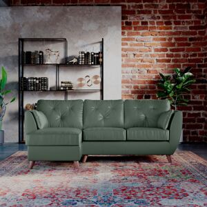 George Oliver Hoxton 3 Seater Leather Maxi Sofa Chaise Hunter Green/Dark Wood 206cm W X 130cm D George Oliver Hoxton 3 Seater Leather Maxi Sofa Chaise Hunter Green/Dark Wood 206cm W X 130cm D