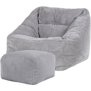 Isabelle & Max Icon Morgan Giant Corduroy Bean Bag Armchair & Footstool Grey Large Isabelle & Max Icon Morgan Giant Corduroy Bean Bag Armchair & Footstool Grey Large