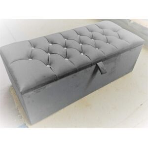 ClassicLiving 45cm Wide Tufted Rectangle Solid Colour Footstool Ottoman Grey 35cm H X 45cm W X 102cm D ClassicLiving 45cm Wide Tufted Rectangle Solid Colour Footstool Ottoman Grey 35cm H X 45cm W X 102cm D