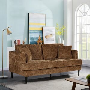 George Oliver Textured Chenille 3 Seater Sofa Brown 82cm H X 171cm W X 89cm D George Oliver Textured Chenille 3 Seater Sofa Brown 82cm H X 171cm W X 89cm D