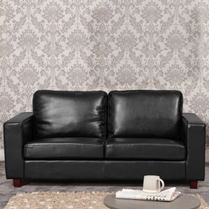 Latitude Run Culverhouse 3 Seat Bonded Leather Sofa - Black Black 87cm H X 176cm W X 86cm D Latitude Run Culverhouse 3 Seat Bonded Leather Sofa - Black Black 87cm H X 176cm W X 86cm D