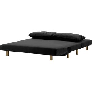 Hykkon Donald 2 Seater Fold Out Sofa Bed Black/Wax Black 78cm H X 142cm W X 90cm D Hykkon Donald 2 Seater Fold Out Sofa Bed Black/Wax Black 78cm H X 142cm W X 90cm D