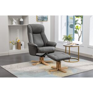 Latitude Run Asawer 76cm Wide Leather Match Swivel Standard Recliner Recliner with Ottoman Grey 107cm H X 76cm W X 86cm D Latitude Run Asawer 76cm Wide Leather Match Swivel Standard Recliner Recliner with Ottoman Grey 107cm H X 76cm W X 86cm D