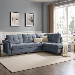 Metro Cassidy Upholstered Corner Sectional Blue 89cm H X 266cm W X 193cm D Metro Cassidy Upholstered Corner Sectional Blue 89cm H X 266cm W X 193cm D
