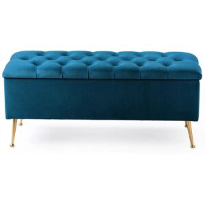 Canora Grey Amara Chesterfield Ottoman Storage Bench – Plush Velvet Upholstered Blanket Storage Box with Gold Metal Legs Emerald Green 45cm H x 90cm W x 40cm D Canora Grey Amara Chesterfield Ottoman Storage Bench – Plush Velvet Upholstered Blanket Storage Box with Gold Metal Legs Emerald Green 45cm H x 90cm W x 40cm D