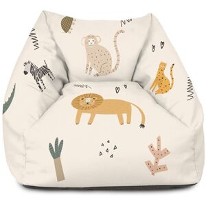 Isabelle & Max Printed Kids Snuggle Chair Beanbag And Footstool Bundle Cream Medium Isabelle & Max Printed Kids Snuggle Chair Beanbag And Footstool Bundle Cream Medium