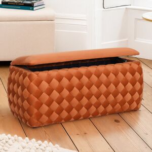 Fairmont Park Plumeo Large Velvet Storage Ottoman Orange 45cm H X 97cm W X 43cm D Fairmont Park Plumeo Large Velvet Storage Ottoman Orange 45cm H X 97cm W X 43cm D