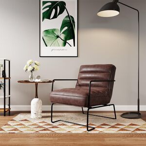 Borough Wharf Fierros 62Cm W Faux Leather Armchair Brown 80.7cm H X 62cm W X 72cm D Borough Wharf Fierros 62Cm W Faux Leather Armchair Brown 80.7cm H X 62cm W X 72cm D