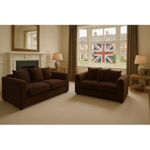 Canora Grey Two Piece 3 and 2 Seater Jumbo Cord Fabric Sofa Set Brown Canora Grey Two Piece 3 and 2 Seater Jumbo Cord Fabric Sofa Set Brown