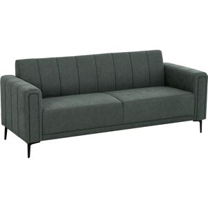 Metro 3 Seater Sofa Fabric Sofa Couch Channel Tufted Sofa Settee for Living Room Charcoal Grey 80cm H X 196cm W X 73cm D Metro 3 Seater Sofa Fabric Sofa Couch Channel Tufted Sofa Settee for Living Room Charcoal Grey 80cm H X 196cm W X 73cm D