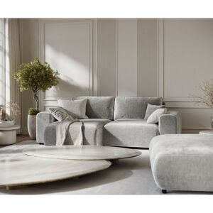 Brayden Studio Corner Sofa with square arms Light Grey Chenille 79cm H X 237cm W X 144cm D Brayden Studio Corner Sofa with square arms Light Grey Chenille 79cm H X 237cm W X 144cm D
