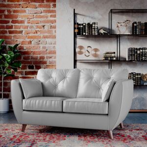 Corrigan Studio Marylin 2 Seater Leather Tufted Sofa Cloud Grey/Dark Wood 84cm H X 146cm W X 80cm D Corrigan Studio Marylin 2 Seater Leather Tufted Sofa Cloud Grey/Dark Wood 84cm H X 146cm W X 80cm D