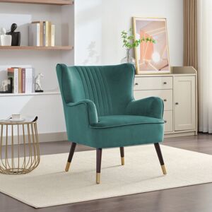 Fairmont Park Dawe 72Cm Wide Velvet Wingback Chair Green 80cm H X 72cm W X 80cm D Fairmont Park Dawe 72Cm Wide Velvet Wingback Chair Green 80cm H X 72cm W X 80cm D