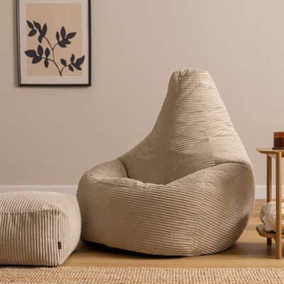 icon Dalton Corduroy XL Recliner Bean Bag and Footstool, Light Grey Beige Large icon Dalton Corduroy XL Recliner Bean Bag and Footstool, Light Grey Beige Large