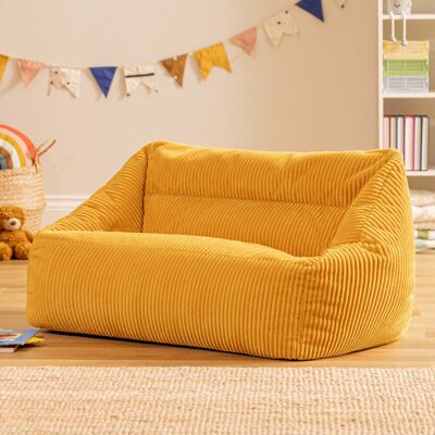Isabelle & Max icon Kids Cecilia Corduroy Sofa Bean Bag, Dawn Pink Yellow Isabelle & Max icon Kids Cecilia Corduroy Sofa Bean Bag, Dawn Pink Yellow