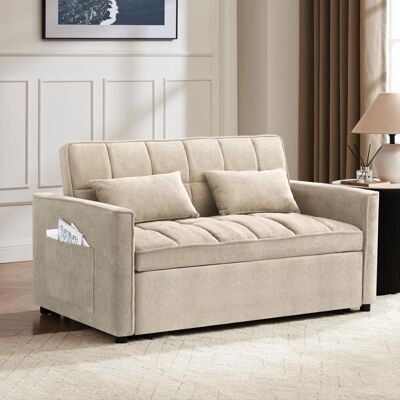 17 Stories Harriet Pull Out Sofa Bed Beige 76cm H X 133cm W X 87cm D 17 Stories Harriet Pull Out Sofa Bed Beige 76cm H X 133cm W X 87cm D