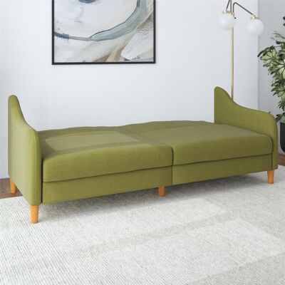 ClassicLiving Joy 2 Seater Clic Clac Sofa Bed Green Linen 83.8cm H X 195.6cm W X 82.6cm D ClassicLiving Joy 2 Seater Clic Clac Sofa Bed Green Linen 83.8cm H X 195.6cm W X 82.6cm D