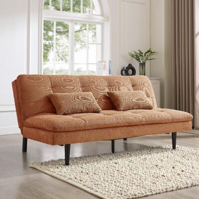George Oliver Warick Sage Green Linen Fabric Sofa Bed Orange 86cm H X 186cm W X 100cm D George Oliver Warick Sage Green Linen Fabric Sofa Bed Orange 86cm H X 186cm W X 100cm D
