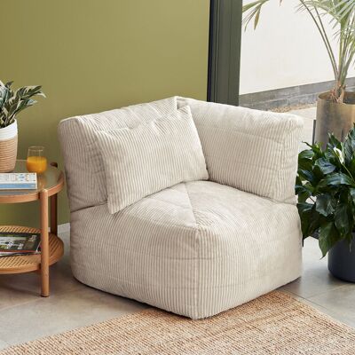 Isabelle & Max icon Noa Modular Bean Bag Corner Chair, Jumbo Cord, Stone Cream Isabelle & Max icon Noa Modular Bean Bag Corner Chair, Jumbo Cord, Stone Cream