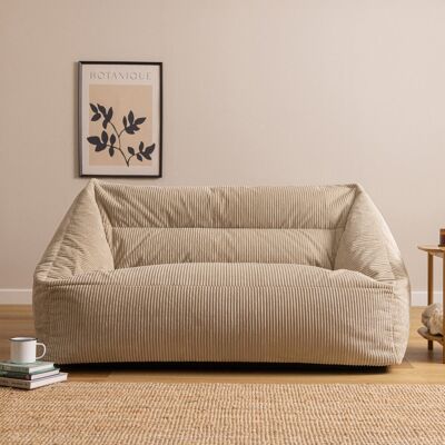 icon Cecilia Corduroy Two Seater Sofa Bean Bag, Grey Beige Large icon Cecilia Corduroy Two Seater Sofa Bean Bag, Grey Beige Large