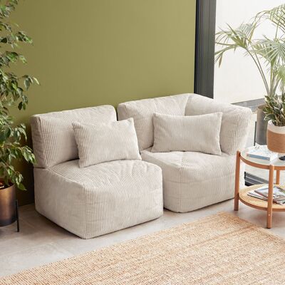 Isabelle & Max icon Noa Modular Bean Bag Sofa, 2 Piece, Jumbo Cord, Stone Cream Isabelle & Max icon Noa Modular Bean Bag Sofa, 2 Piece, Jumbo Cord, Stone Cream