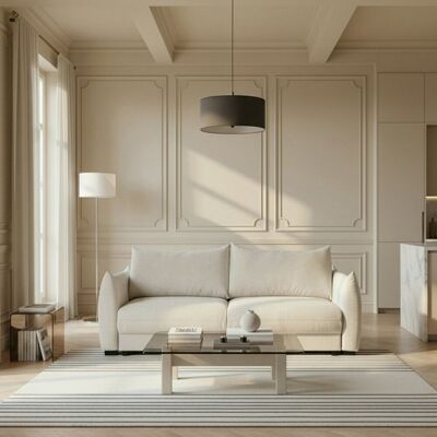 Notio Bronte 3-Seater Sofa Bed Natural Fabric Beige 88cm H X 224cm W X 102cm D Notio Bronte 3-Seater Sofa Bed Natural Fabric Beige 88cm H X 224cm W X 102cm D