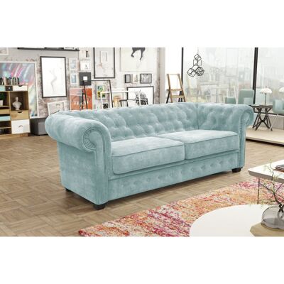 Lark Manor Allegra 3 Seater Chesterfield Sofa Bed Light Blue 3 Lark Manor Allegra 3 Seater Chesterfield Sofa Bed Light Blue 3