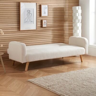 Norden Home Fortside 178Cm Square Arm Sofa Bed White 76cm H X 178cm W X 76cm D Norden Home Fortside 178Cm Square Arm Sofa Bed White 76cm H X 178cm W X 76cm D