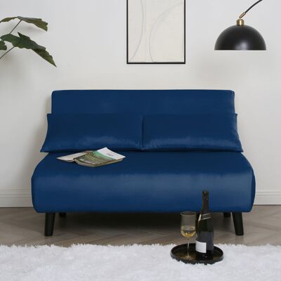 Fairmont Park Double Sofa Bed - Fold Out Bed Chair Velvet/Blue 80cm H X 121cm W X 90cm D Fairmont Park Double Sofa Bed - Fold Out Bed Chair Velvet/Blue 80cm H X 121cm W X 90cm D