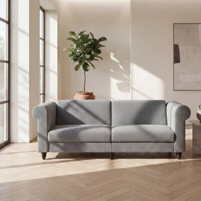 ClassicLiving 3 Seater Sofabed in Corduroy Grey 83cm H X 236cm W X 87cm D ClassicLiving 3 Seater Sofabed in Corduroy Grey 83cm H X 236cm W X 87cm D