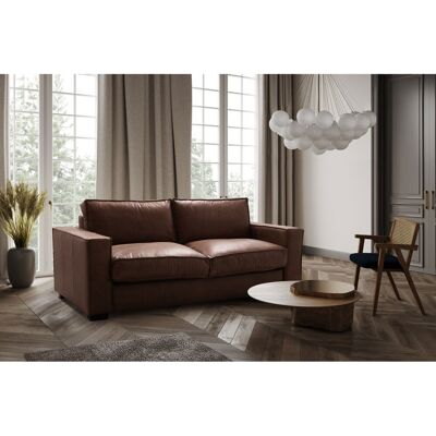 Ebern Designs Ripleigh 3 Seater Genuine Aniline Vintage Leather Reclining Sofa Bed with Mattress Ripleigh Dark Cognac Genuine Leather 85cm H X 203cm W X 99cm D Ebern Designs Ripleigh 3 Seater Genuine Aniline Vintage Leather Reclining Sofa Bed with Mattress Ripleigh Dark Cognac Genuine Leather 85cm H X 203cm W X 99cm D