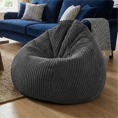 Isabelle & Max rucomfy Beanbags Large Corduroy Slouchbag - Plush Bean Bag Chair for Adults, Teens and Kids - Home Furniture Seating for Living Room or Bedroom - Mach Slate Grey Small Isabelle & Max rucomfy Beanbags Large Corduroy Slouchbag - Plush Bean Bag Chair for Adults, Teens and Kids - Home Furniture Seating for Living Room or Bedroom - Mach Slate Grey Small