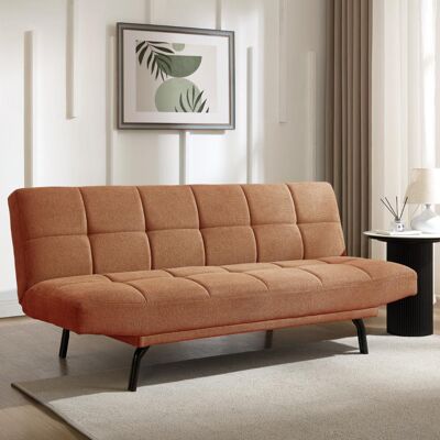 George Oliver Chapelle Burnt Orange Linen Sofa Bed Burnt Orange 82cm H X 185cm W X 92cm D George Oliver Chapelle Burnt Orange Linen Sofa Bed Burnt Orange 82cm H X 185cm W X 92cm D