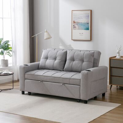 Brayden Studio Aryel 2-Seater Sofa Bed Light Grey 91cm H X 157.5cm W X 87cm D Brayden Studio Aryel 2-Seater Sofa Bed Light Grey 91cm H X 157.5cm W X 87cm D