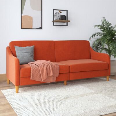 ClassicLiving Joy 2 Seater Clic Clac Sofa Bed Persimmon Orange 83.8cm H X 195.6cm W X 82.6cm D ClassicLiving Joy 2 Seater Clic Clac Sofa Bed Persimmon Orange 83.8cm H X 195.6cm W X 82.6cm D
