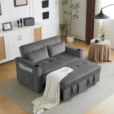 Latitude Run Folding Sofa Bed With Cup Holder And Pillow Grey 83cm H X 137cm W X 99cm D Latitude Run Folding Sofa Bed With Cup Holder And Pillow Grey 83cm H X 137cm W X 99cm D