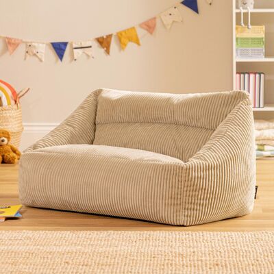 Isabelle & Max icon Kids Cecilia Corduroy Sofa Bean Bag, Dawn Pink Cream Isabelle & Max icon Kids Cecilia Corduroy Sofa Bean Bag, Dawn Pink Cream