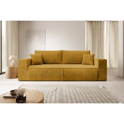 Brayden Studio Ahlayah 257Cm Square Arm Sofa Bed Mustard Yellow 85cm H X 257cm W X 102cm D Brayden Studio Ahlayah 257Cm Square Arm Sofa Bed Mustard Yellow 85cm H X 257cm W X 102cm D
